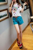 Oasap Candy Colored Zipped Pleated Shorts