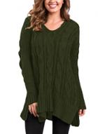 Oasap V Neck Long Sleeve Solid Color Knit Pullover Sweater