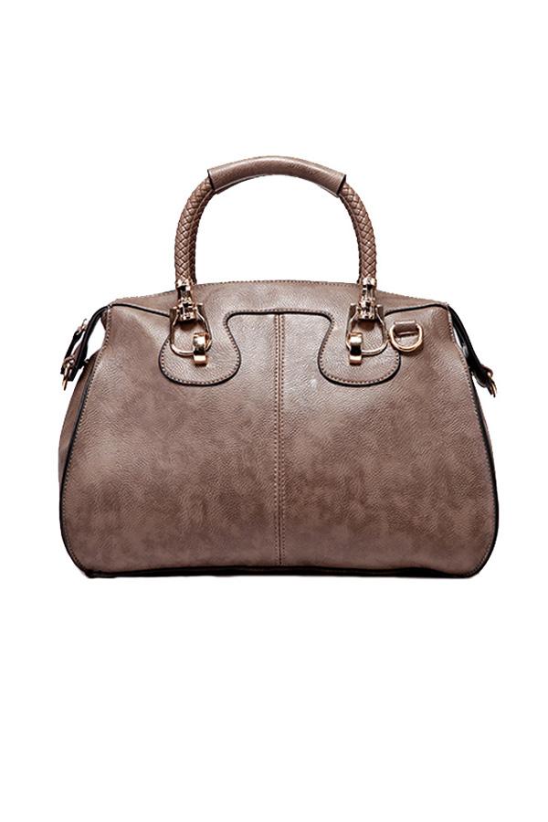 Oasap 2way Vintage Handbag With Oval Leather Charm