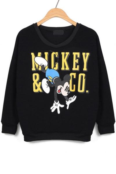 Oasap Street-chic Cartoon Fleece Sweatshirt