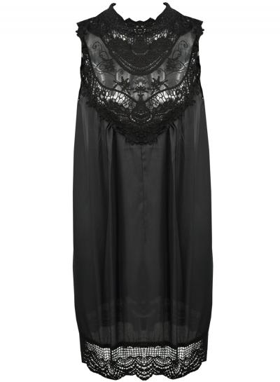 Oasap Women's Floral Lace Paneled Loose Fit Sleeveless Mini Dress