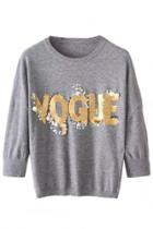 Oasap Sequined Vogue Pullover Knit Sweater