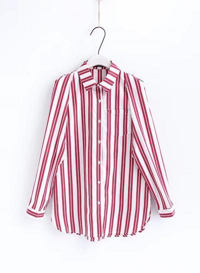 Oasap Long Sleeve Stripped Shirt
