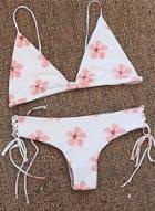Oasap Spaghetti Strap Sleevelss Floral Printed Two Pieces Swimwear