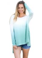 Oasap Round Neck Long Sleeve Gradient Color Tee