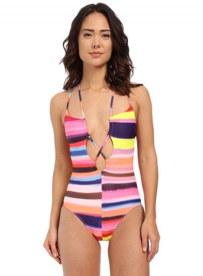 Oasap Lace-up Multi One Piece Swimsuit