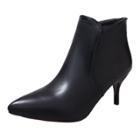 Oasap Pointed Toe Solid Color Medium Heels Ankle Boots
