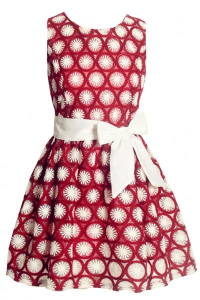 Oasap Eye-catching Embroidery Floral Skater Dress