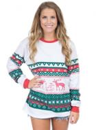 Oasap Casual Long Sleeve Christmas Printed Pullover Sweatshirt