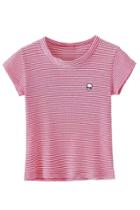 Oasap Casual Short Sleeve Striped Pullover Tee