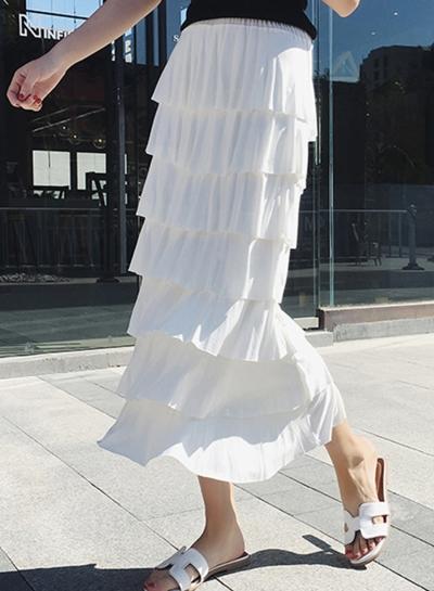 Oasap Fashion Casual Sweet Solid Multi Layers Cake Skirt