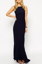 Oasap Crossover Back Ball Gown Dress