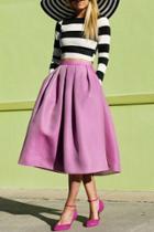 Oasap Striped Crop Top Pleated Bud Skirt Matching Set