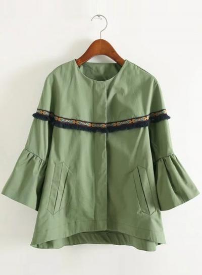 Oasap Three Quarter Length Sleeve Tassels Jackets
