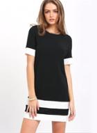 Oasap Short Sleeve Stripe Mini Dress