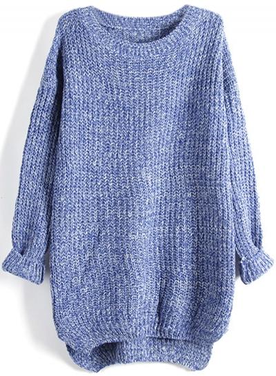 Oasap Long Sleeves Round Neck Casual Loose Sweater