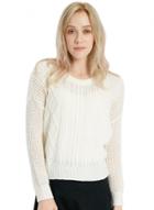 Oasap Women's Solid Color Pullover Cable Knit Sweater