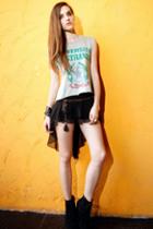 Oasap Chiffon Panel Irregular Hem Suit Shorts