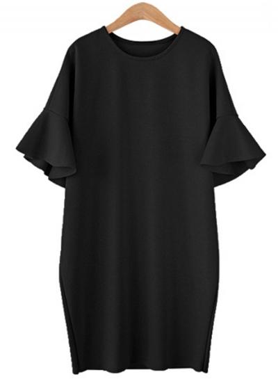 Oasap Fashion Ruffle Sleeve Loose Fit Pullover Dress