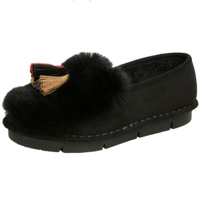 Oasap Fashion Fringed Round Toe Slip-on Doug Shoes