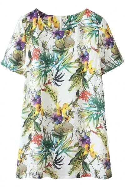 Oasap Classic Floral Mini Shift Dress