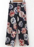 Oasap High Waist Floral Printed Ankle Length Pants