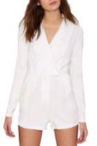Oasap Women's Casual Lapel Long Sleeve Double-breasted Short Romper