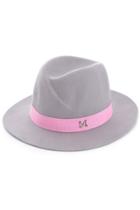 Oasap Vintage Wide Brim Light Grey Belted Woolen Gentleman Hat