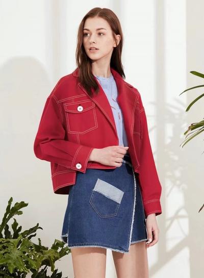 Oasap Fashion Solid Color Short Jacket