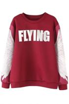 Oasap Graphic Wing Pattern Loose Fit Sweatshirt