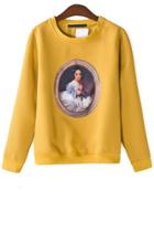 Oasap Street-chic Front Applique Sweatshirt