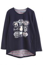 Oasap Cute Kittens Print High-low Sweater