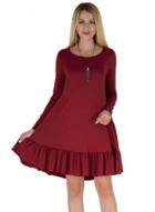 Oasap Round Neck Long Sleeve Solid Color Midi Dress
