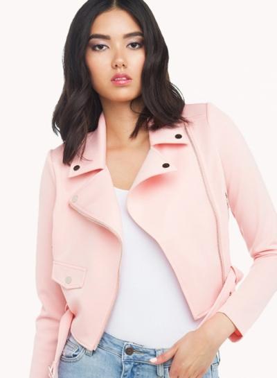 Oasap Women's Punk Style Turn Down Collar Coat With Belt
