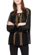 Oasap Women's Fashion Long Sleeve Pullover Embroidered Blouse