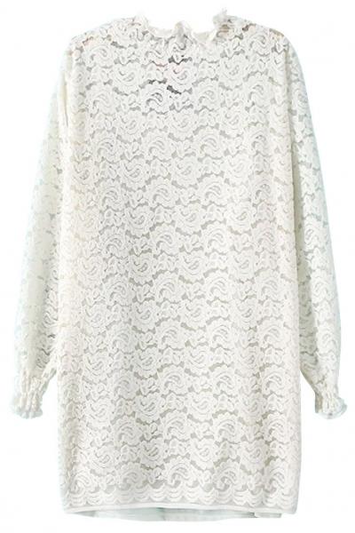 Oasap Classic Crochet Lace Mini Shift Dress