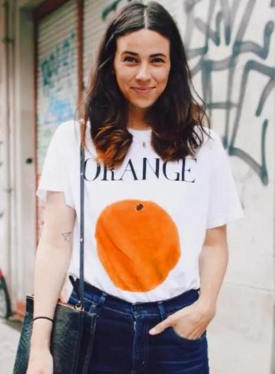Oasap Casual Short Sleeve Fruit Printed Tee