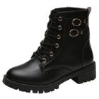 Oasap Casual Lace Up Round Toe Ankle Boots