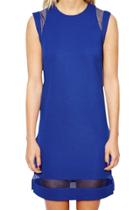 Oasap Women's Keyhole Back Mesh Panel Side Slit Dress