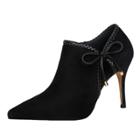 Oasap Bows Decoration Pointed Toe Ankle High Heels