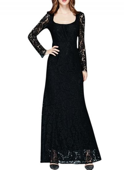 Oasap Women's Long Sleeve Lace Maxi Evening Prom Ball Gown Dress