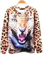 Oasap Angry Leopard Sweatshirt