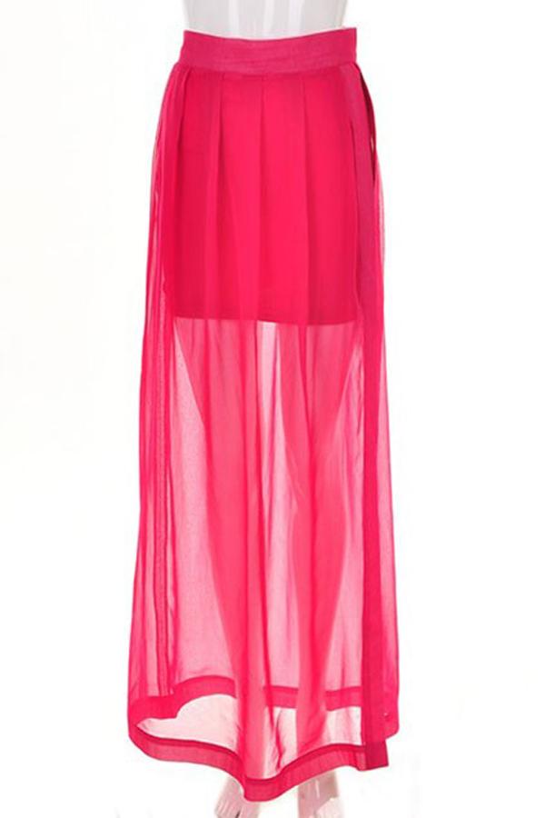 Oasap High Waist Pleated Side Vent Skirt