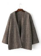 Oasap Solid Color Knit Cape Cardigan