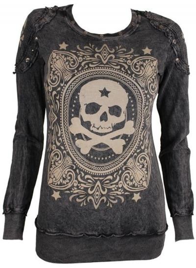 Oasap Fashion Halloween Skull Pullover Tee
