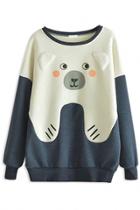 Oasap Cute Bear Print Sweatshirt