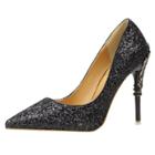 Oasap Pointed Toe High Heels Sequin Night Club Pumps