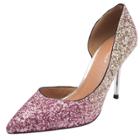 Oasap Low Cut Sequins Pointed Toe Slip On Pumps