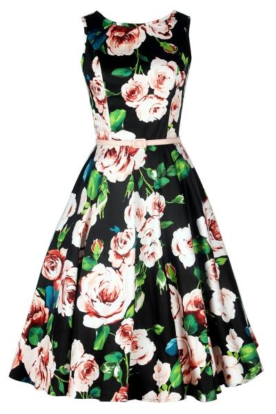 Oasap Booming Floral Print Swing Dress
