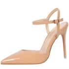 Oasap Pointed Toe Ankle Strap High Heels Slingback Sandals